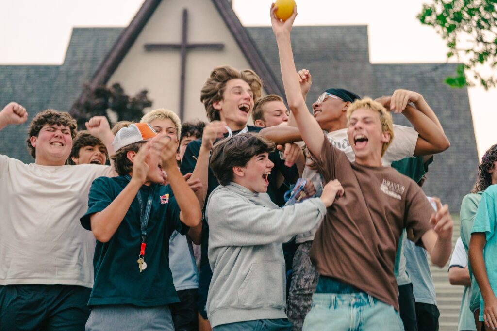 Boys at Camp Cheering