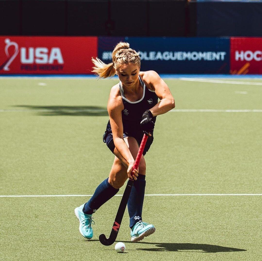 Professional field hockey player Julianna Tornetta in action