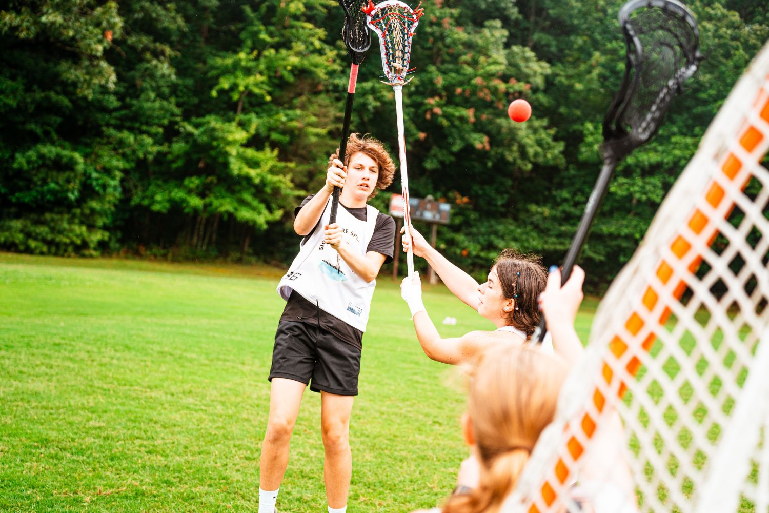 Coed lacrosse scrimmage