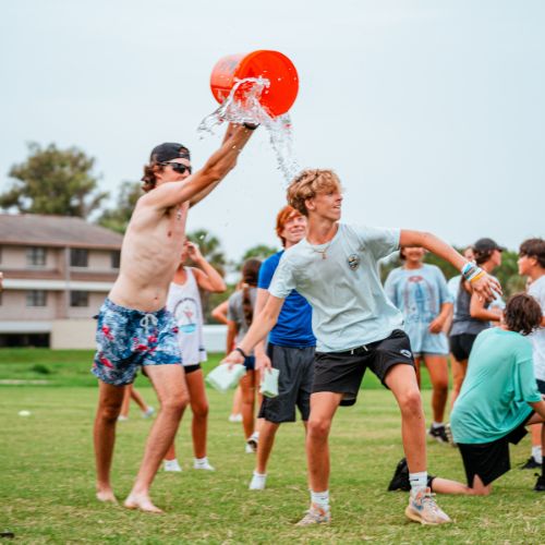 Kids at summer camp playing medicine man