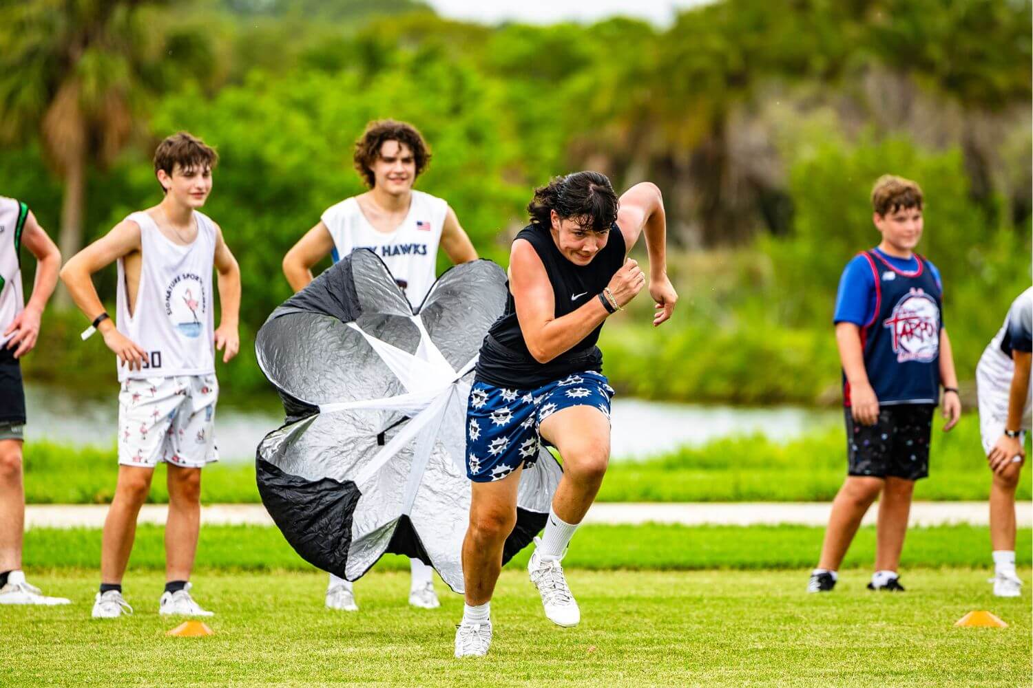 Signature Sports Campers during speed training