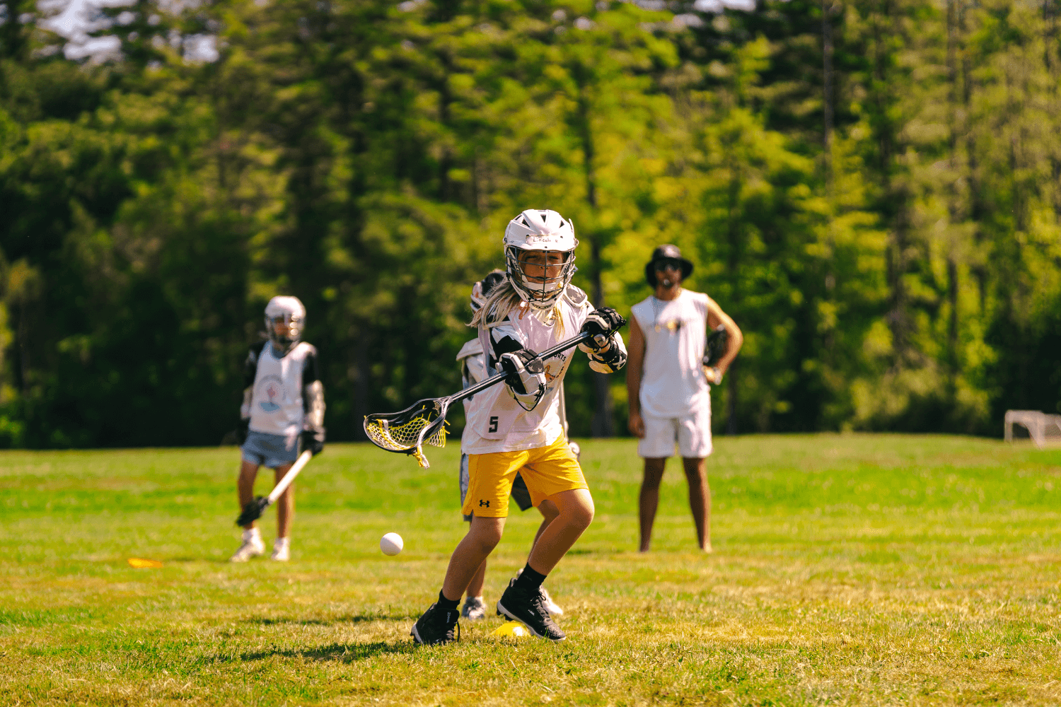 Boys lacrosse practice at overnight sports camps