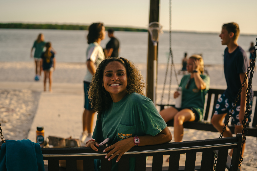 Camp counselor smiling for a photo