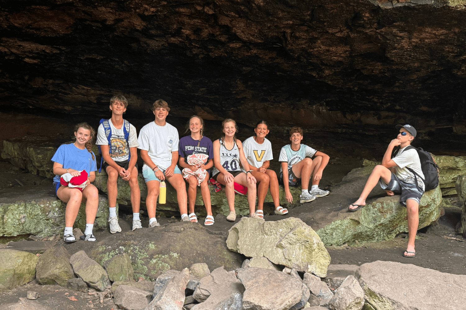 Kids on a hiking trip during overnight sports camps in Tennessee