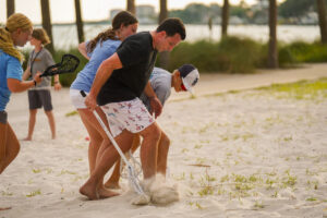 Dan Soviero playing lacrosse